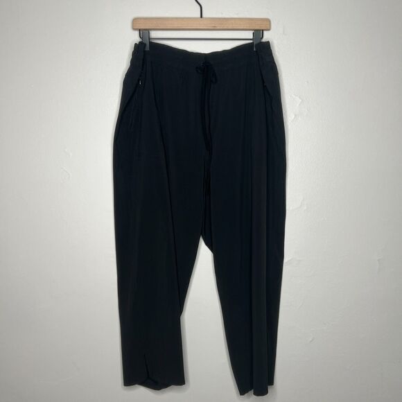 Talbots Womens Active Pants XL Black Straight Leg Crop Stretch Gym Training - Picture 1 of 11